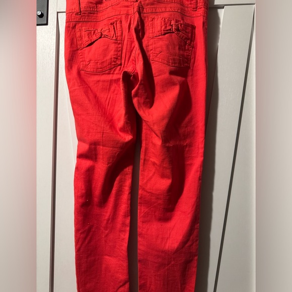 Candie's Vintage Scarlet Red Double Buttoned Jeans Bow Knot on Pockets - Picture 4 of 6